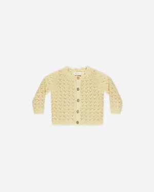 -Scalloped Cardigan || Yellow-
