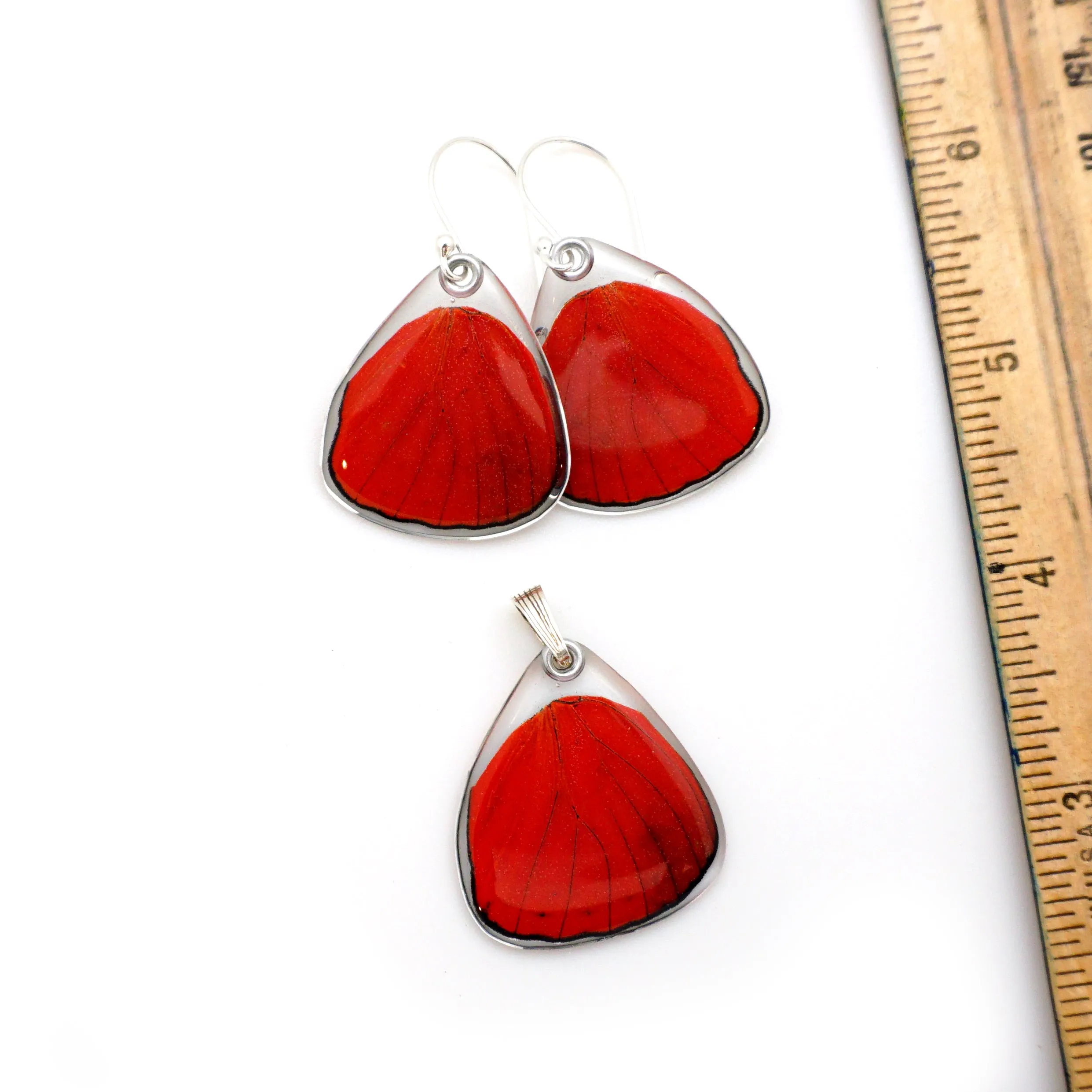 0645 Butterfly Wing Pendant, Red Flasher Butterfly, bottom wing