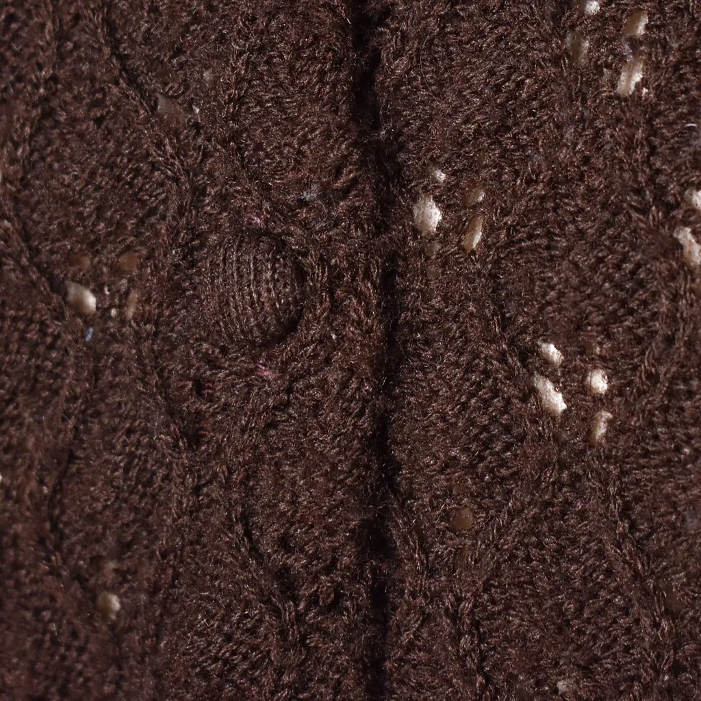 1960s Brown Wavy Knit Cardigan