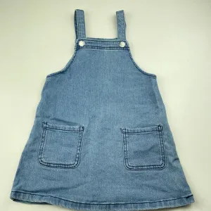 1964 Denim Co stretch denim overalls dress / pinafore, size 4, Pre-loved
