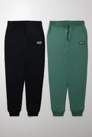 2 Pack Trackpants Green And Black