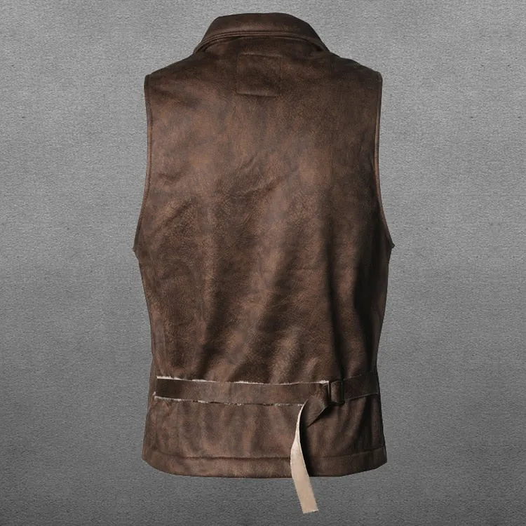 2023 New Men's Single breasted Vest Coat South Korea Fashion Street Dress Sleeveless Top Designer Luxury Suede Men's Wear