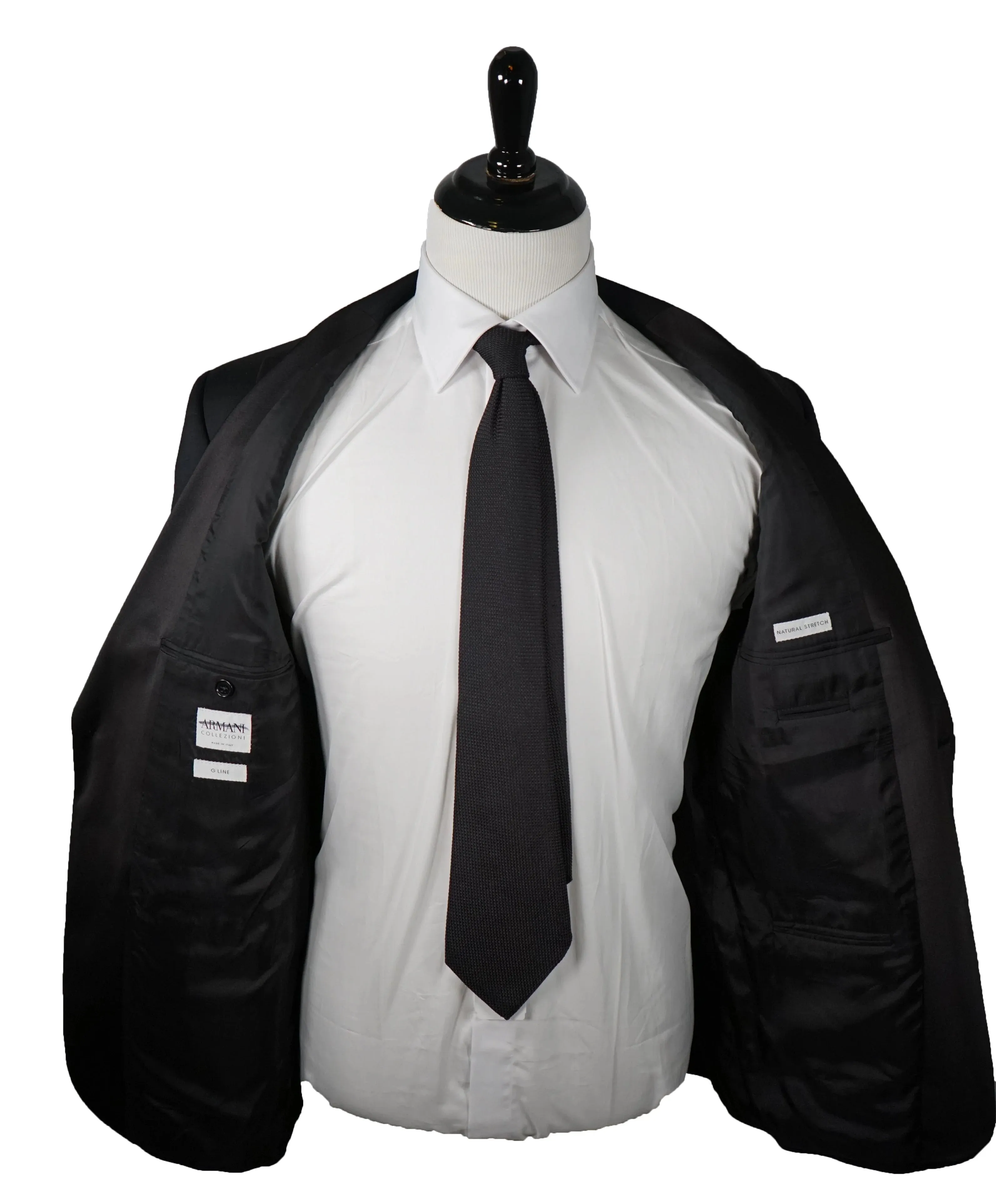 $2,095 ARMANI COLLEZIONI - “G Line” Wide Peak Lapel Tuxedo Suit - 44R