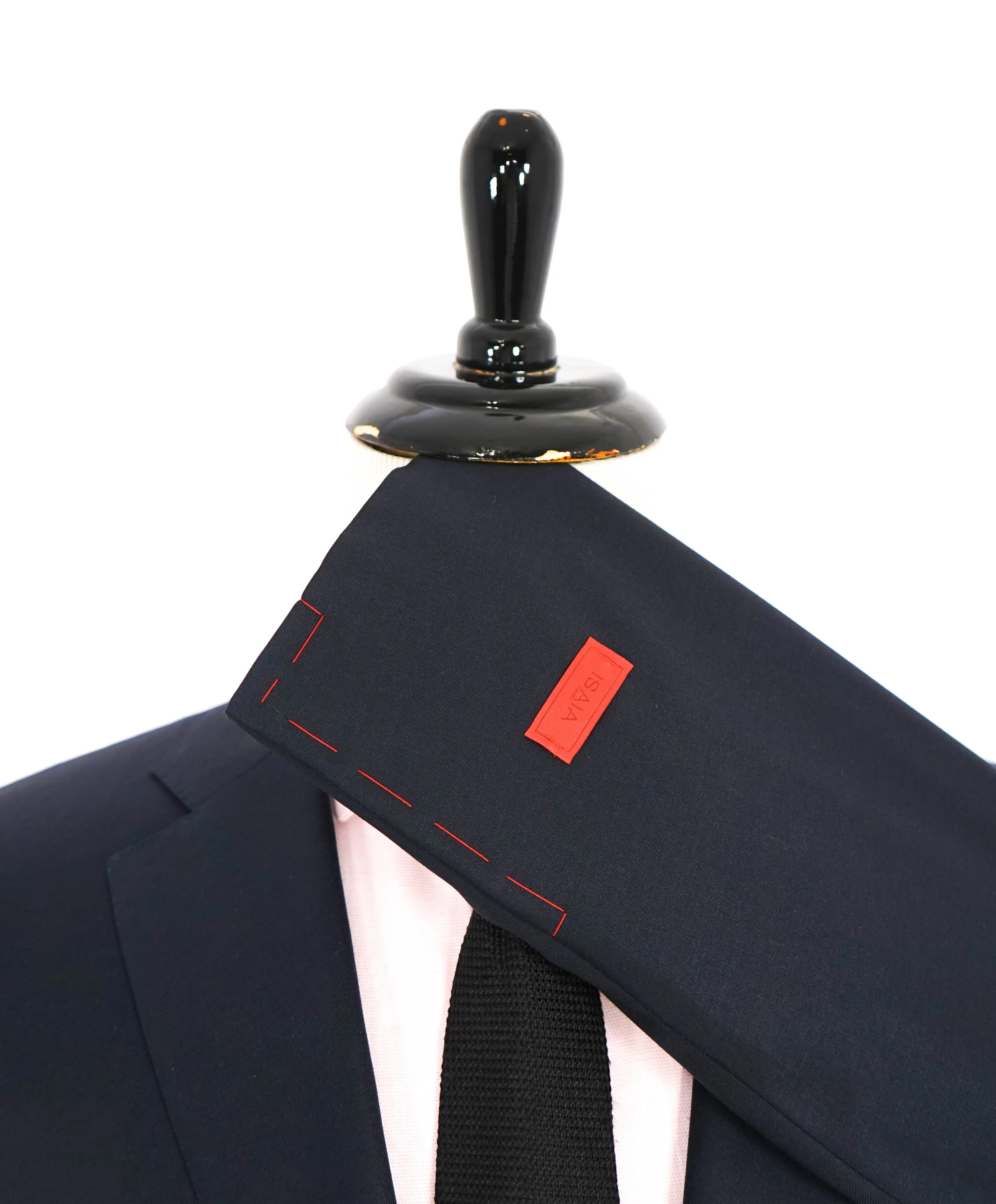 $3,750 ISAIA - Navy Blue "AQUASPIDER" *CLOSET STAPLE* Coral Pin Suit - 44S