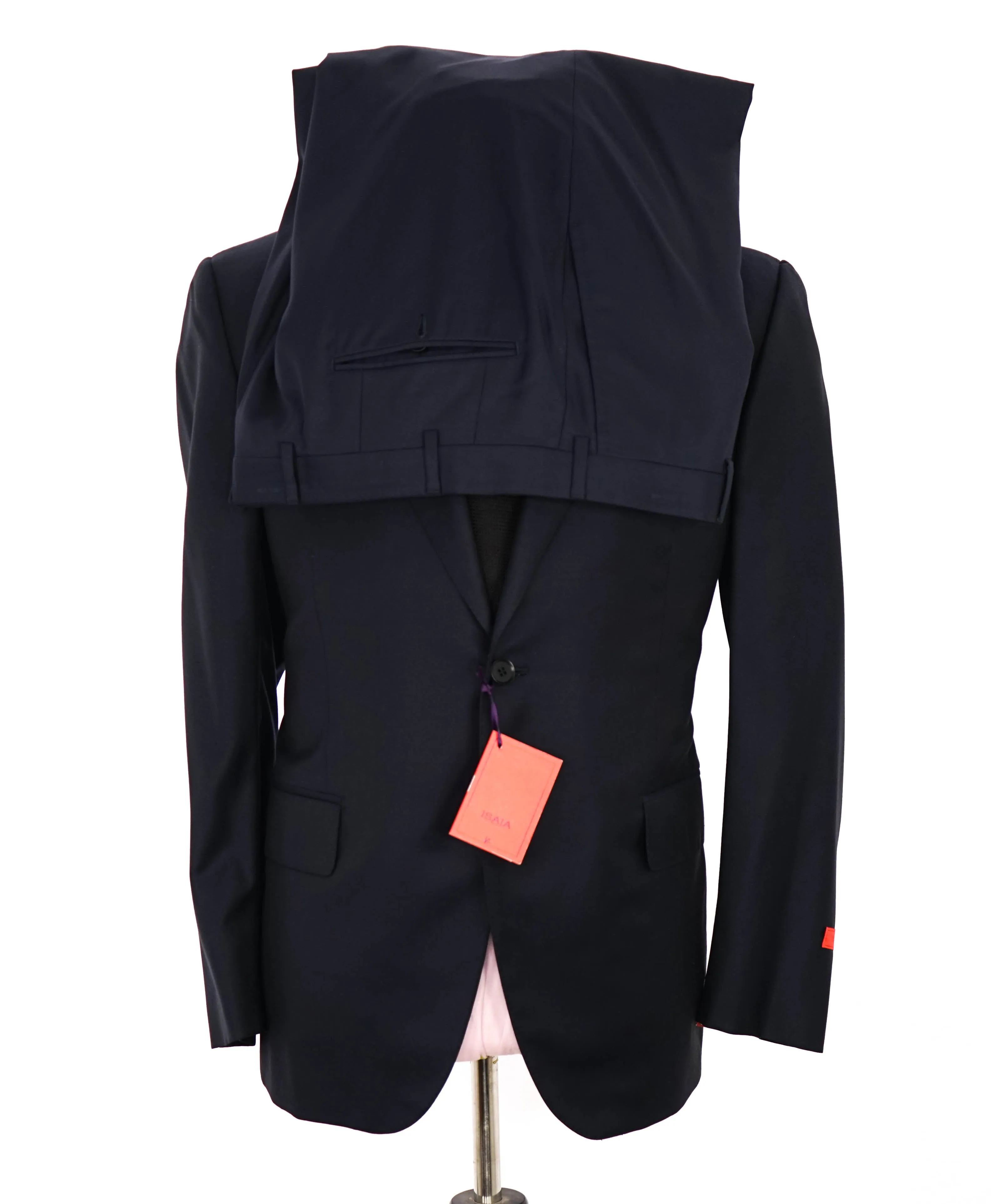 $3,750 ISAIA - Navy Blue "AQUASPIDER" *CLOSET STAPLE* Coral Pin Suit - 44S