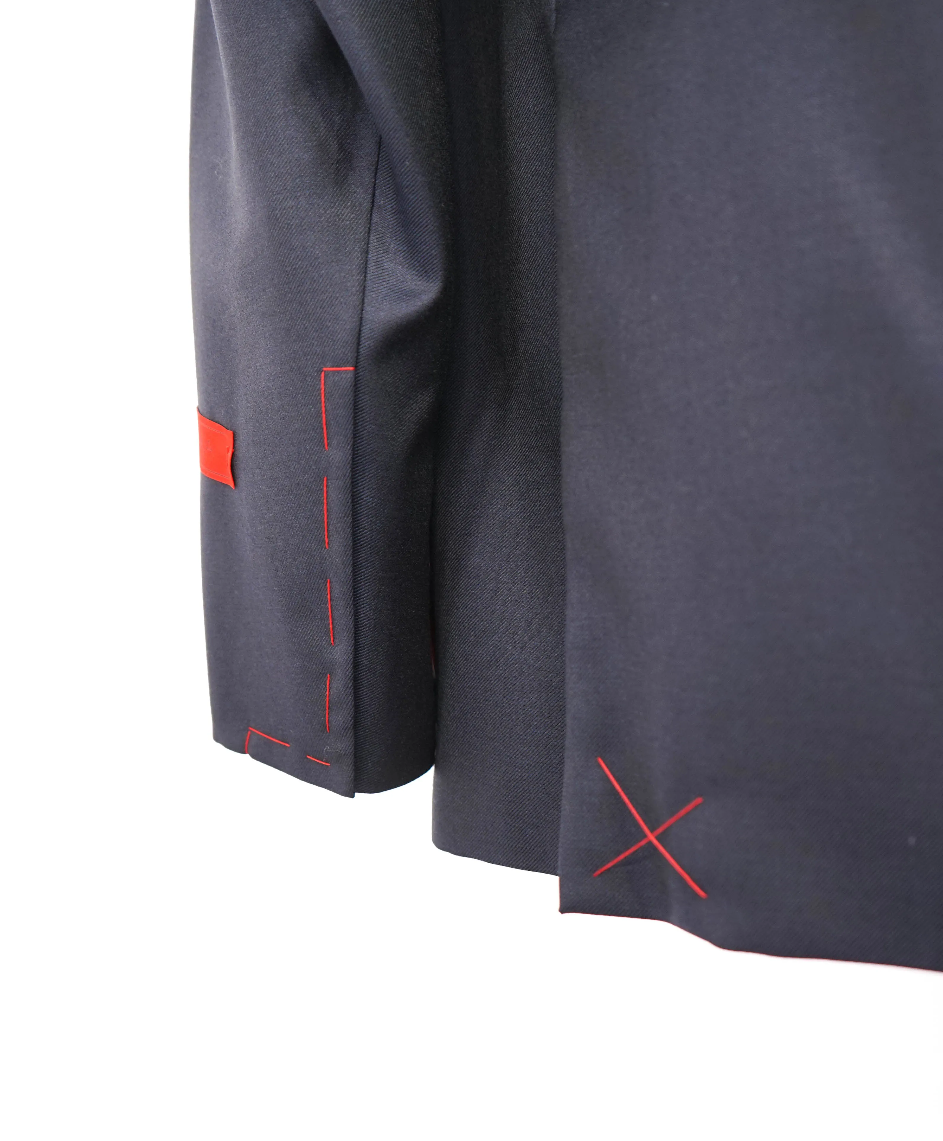$3,750 ISAIA - Navy Blue "AQUASPIDER" *CLOSET STAPLE* Coral Pin Suit - 44S