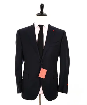 $3,750 ISAIA - Navy Blue "AQUASPIDER" *CLOSET STAPLE* Coral Pin Suit - 44S