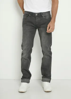 5-pocket straight-cut, stretchy jeans