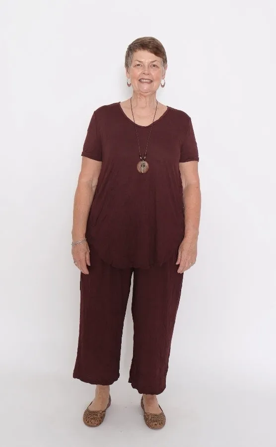 7749 Chocolate wide leg pants