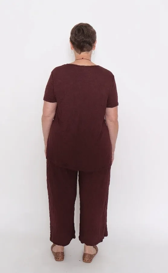 7749 Chocolate wide leg pants