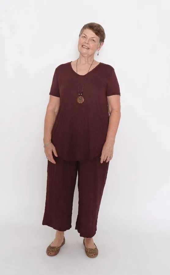 7749 Chocolate wide leg pants