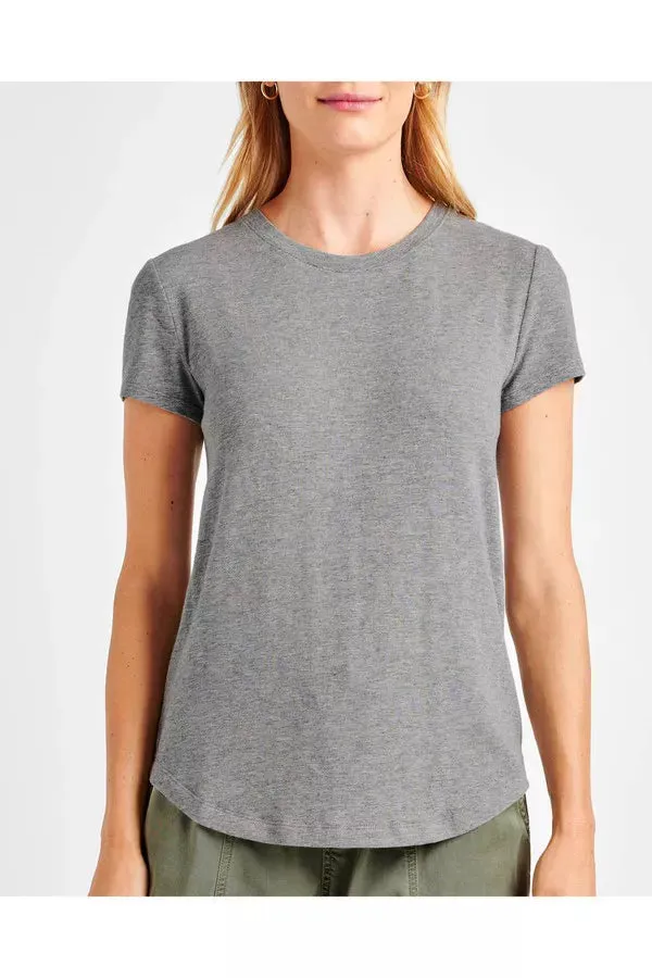 Abbie Slub Crew Tee - Heather Grey