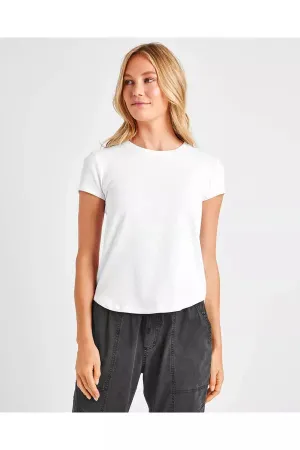 Abbie Slub Crewneck Tee - White