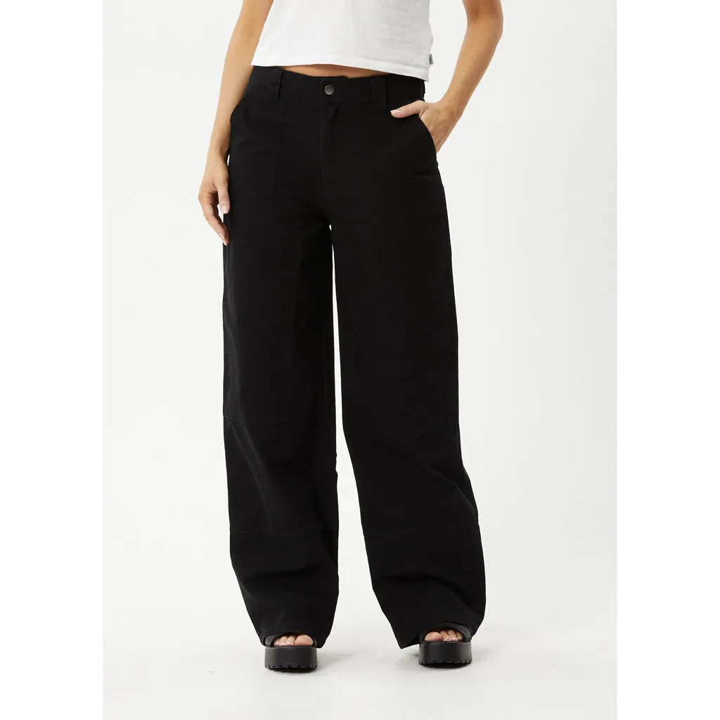 AFENDS MAVERICK CANVAS PANTS - BLACK