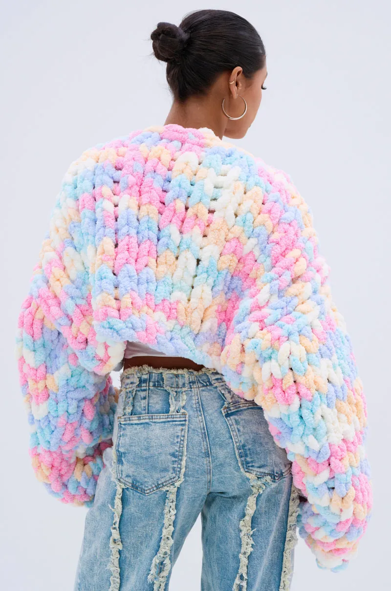 ALIA CHUNKY CHENILLE KNIT CARDIGAN