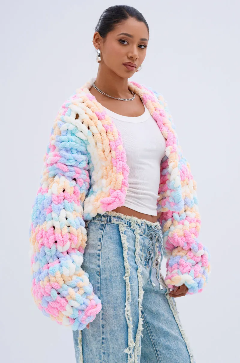 ALIA CHUNKY CHENILLE KNIT CARDIGAN