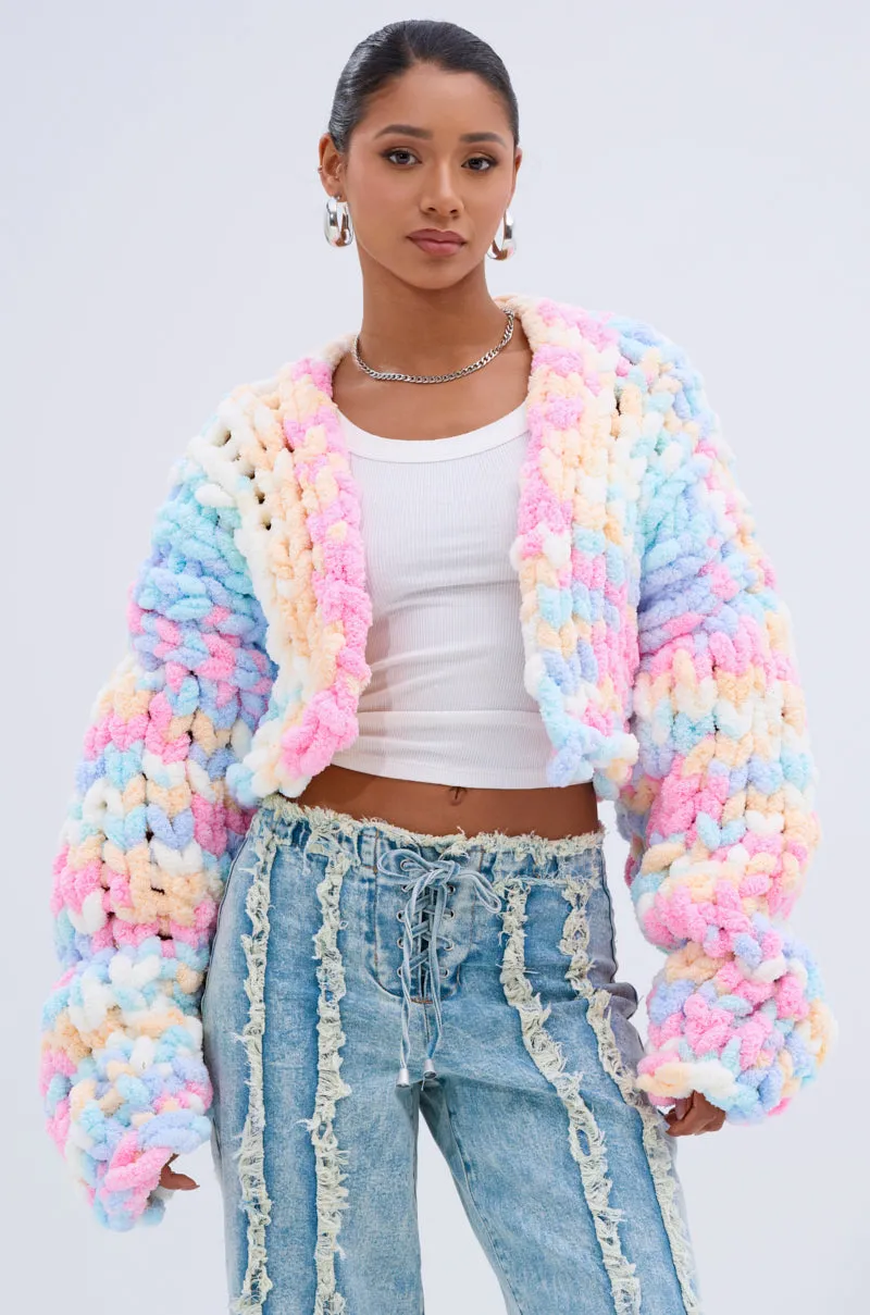 ALIA CHUNKY CHENILLE KNIT CARDIGAN