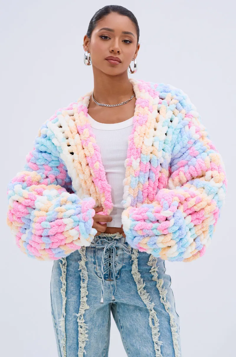 ALIA CHUNKY CHENILLE KNIT CARDIGAN