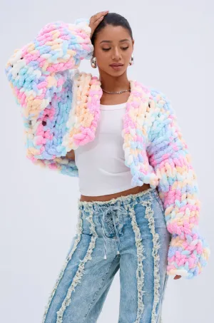 ALIA CHUNKY CHENILLE KNIT CARDIGAN