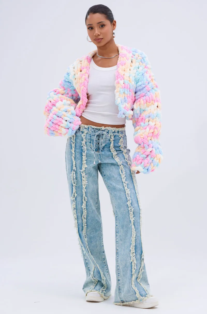 ALIA CHUNKY CHENILLE KNIT CARDIGAN