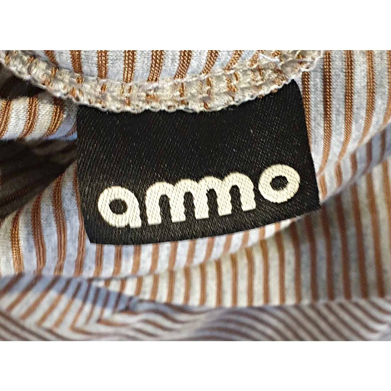Ammo mustard and grey striped long sleeve top with cowl neck size L (best fits 14)