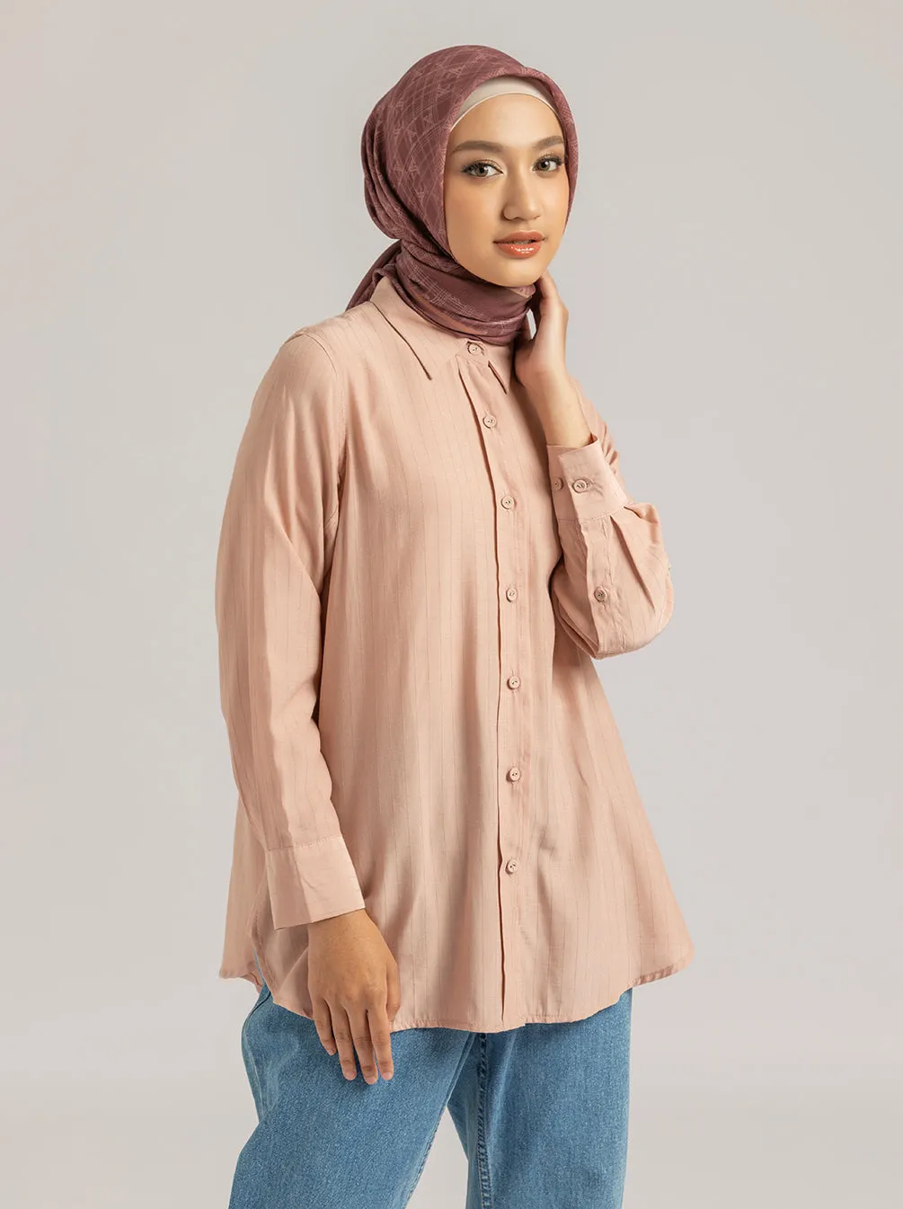 ANARA TOP PLAIN PINK PEARL