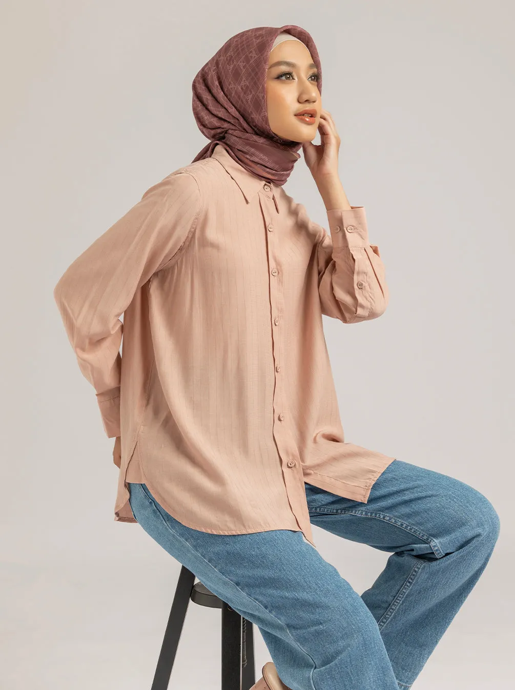 ANARA TOP PLAIN PINK PEARL