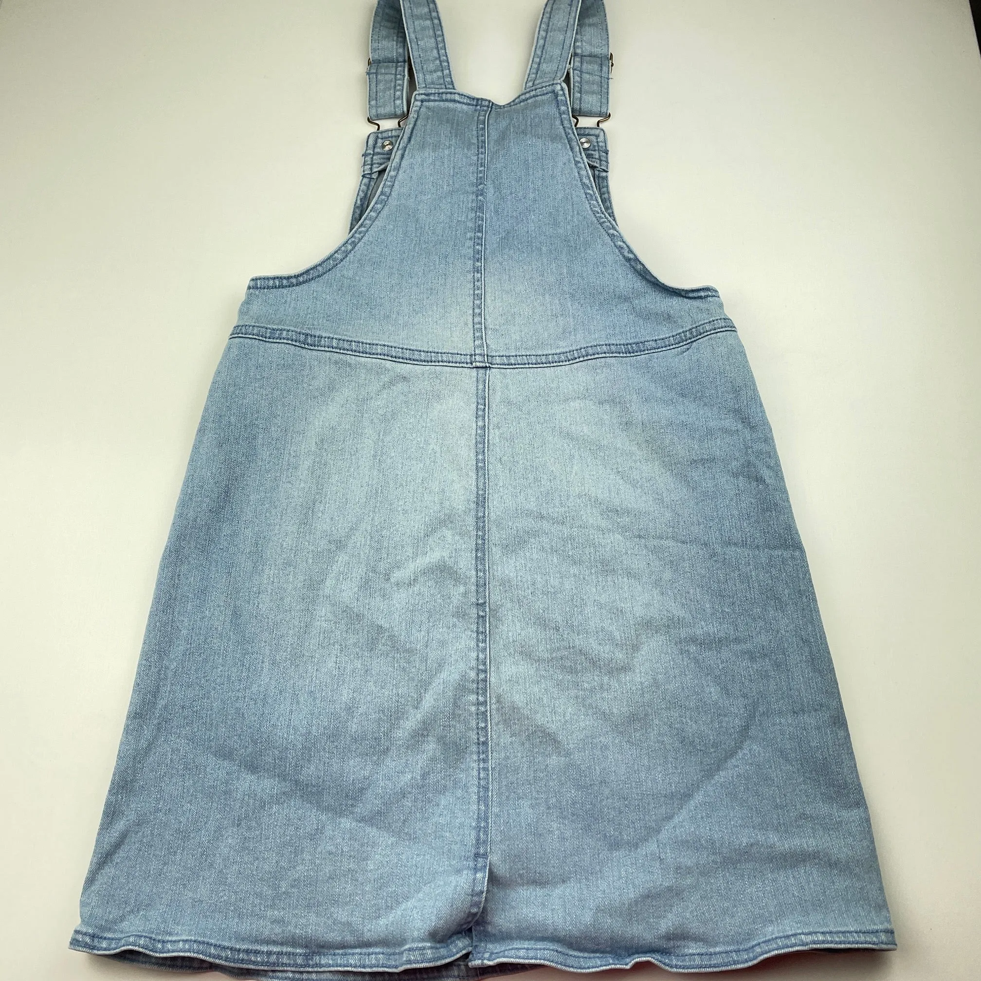 Anko blue stretch denim overalls dress / pinafore, size 10, Pre-loved