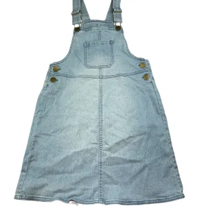Anko blue stretch denim overalls dress / pinafore, size 10, Pre-loved