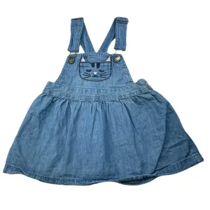 Anko chambray cotton overalls dress / pinafore, size 2, Pre-loved