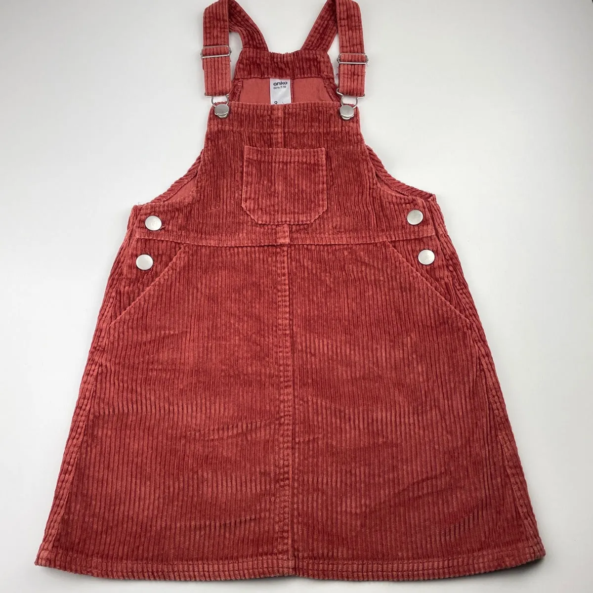 Anko chunky corduroy cotton overalls dress / pinafore, size 9, Pre-loved