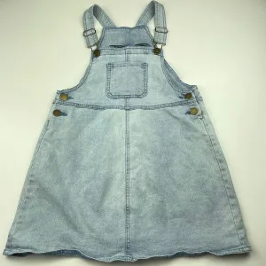 Anko stretch denim overalls dress / pinafore, size 10, Pre-loved