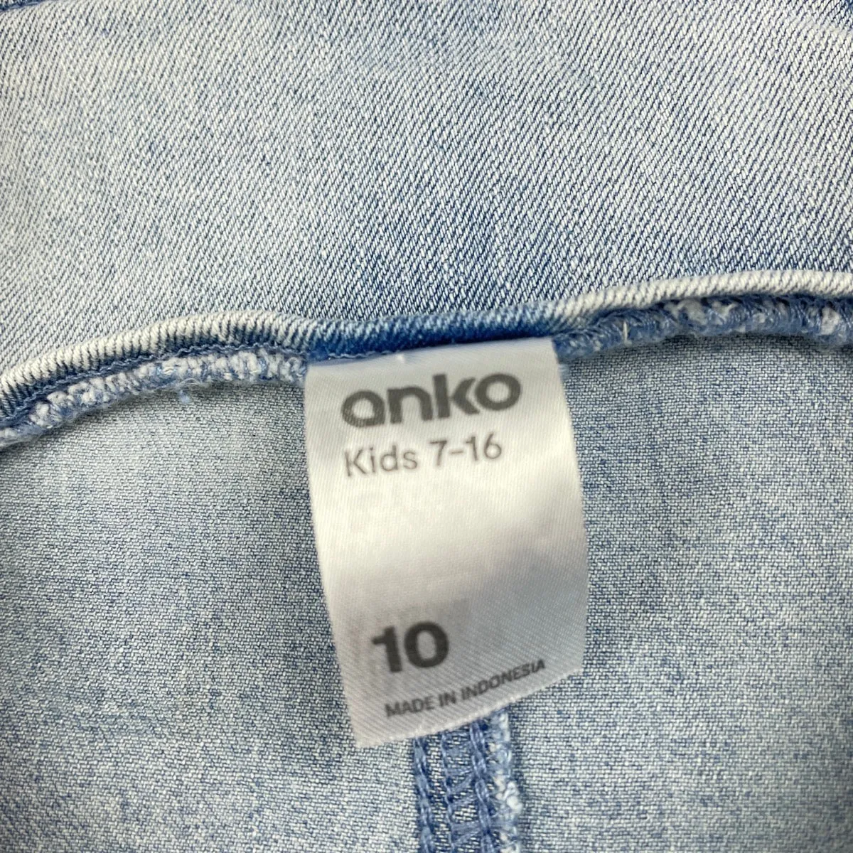 Anko stretch denim overalls dress / pinafore, size 10, Pre-loved