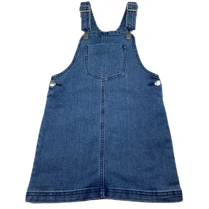 Anko stretch denim overalls dress / pinafore, size 6, Pre-loved