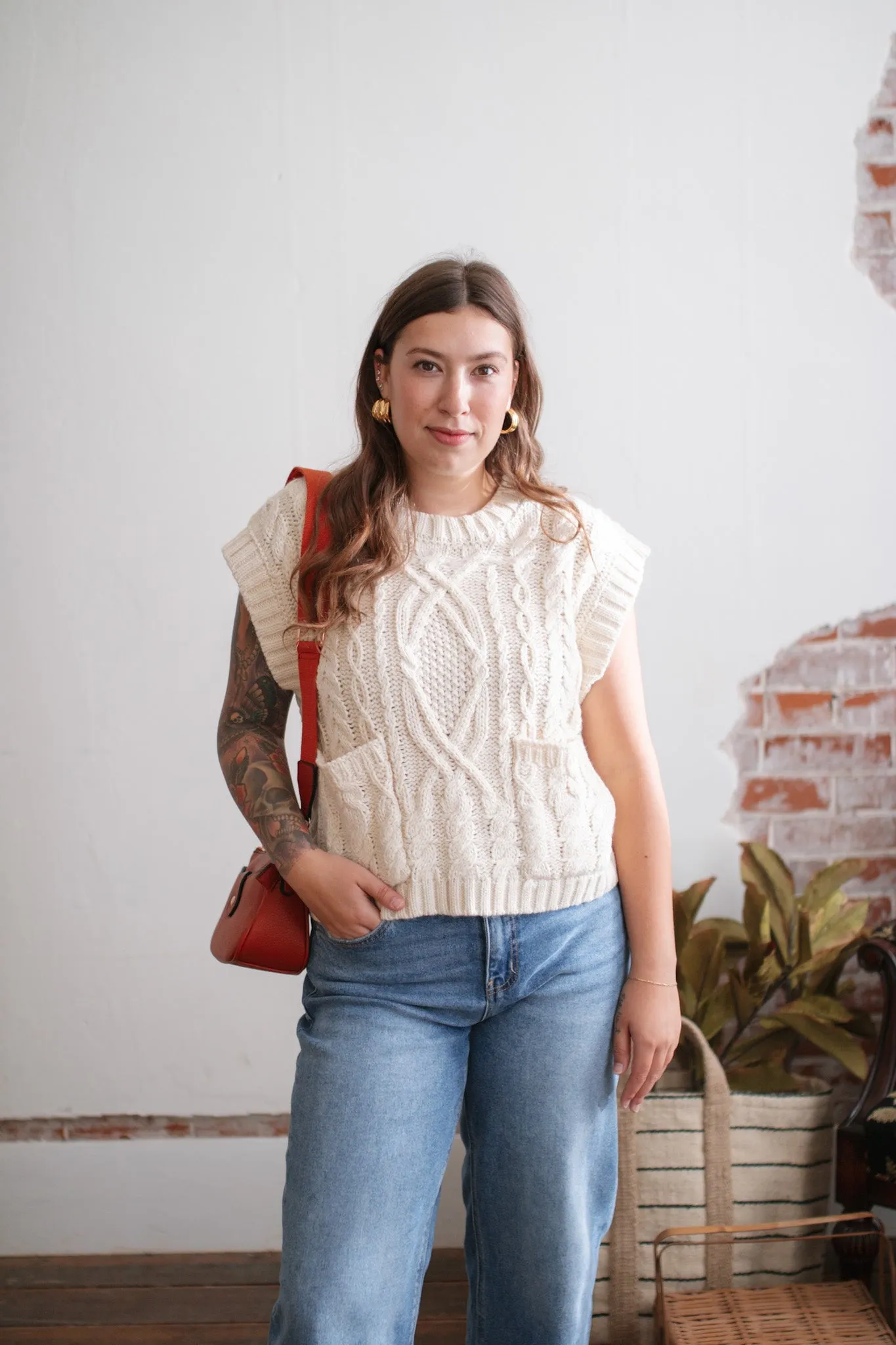 Aria Chunky Knit Pullover Vest