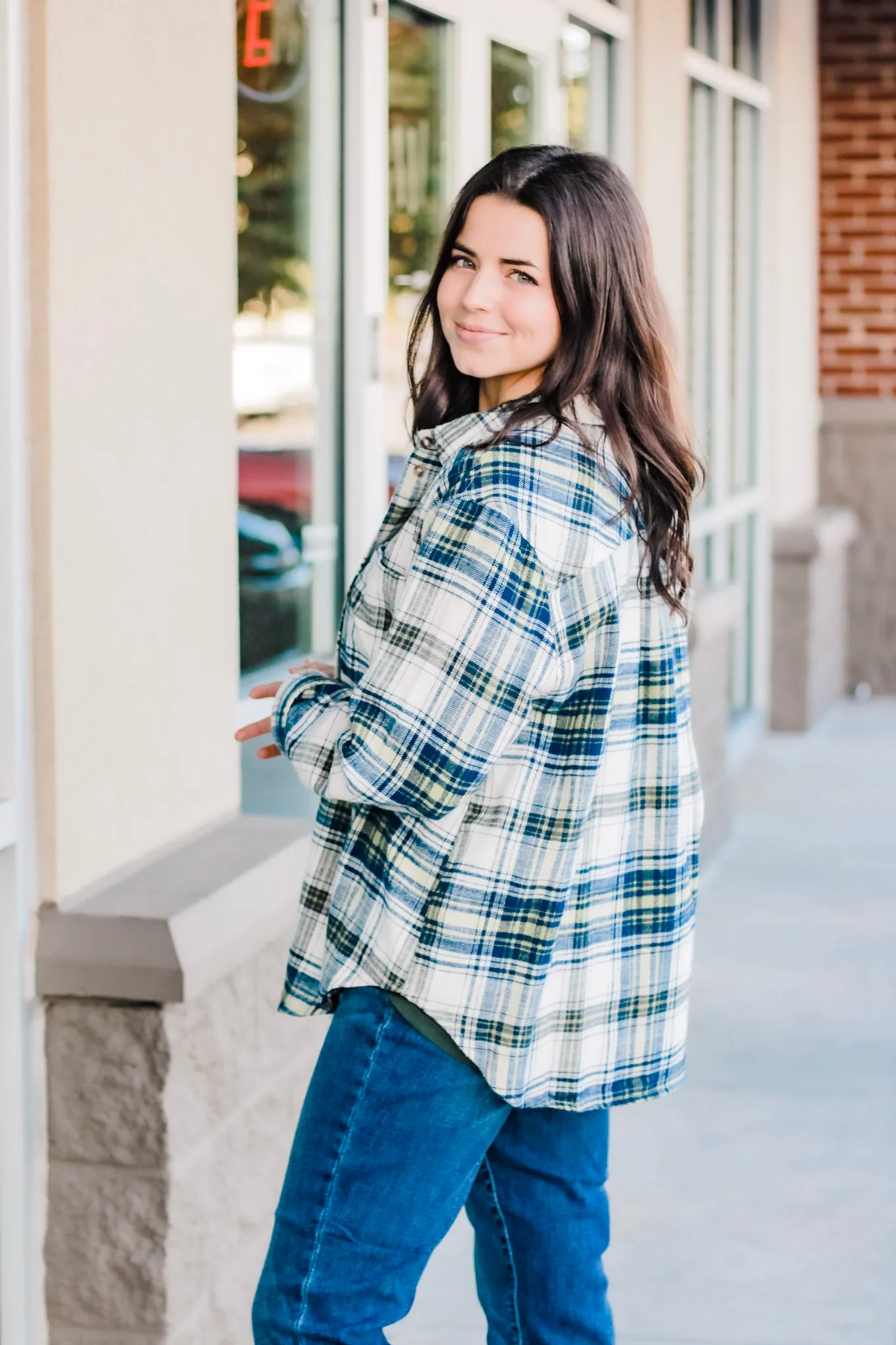 Around Town Flannel in Navy
