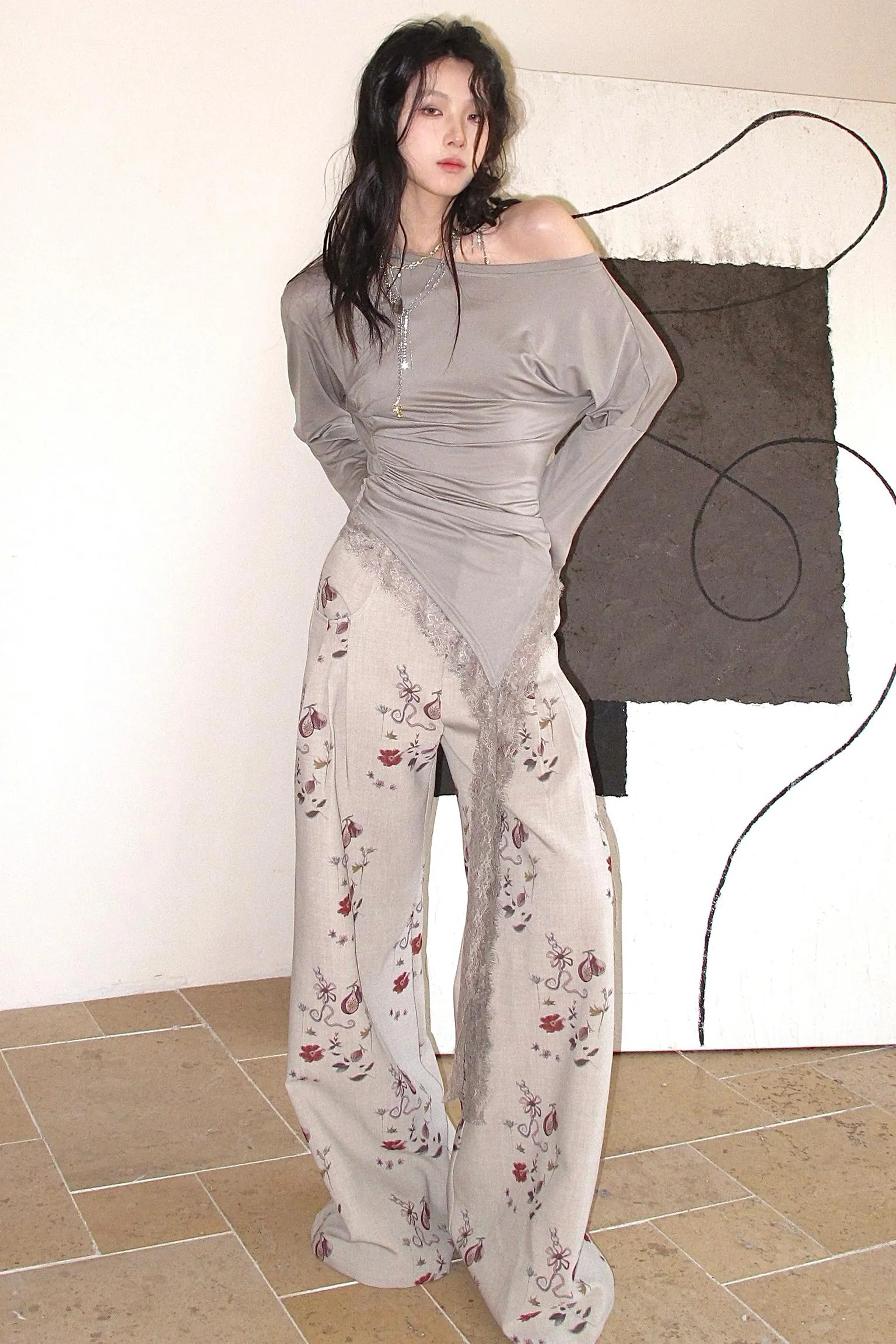 Artistic Flow Wide-Leg Pants