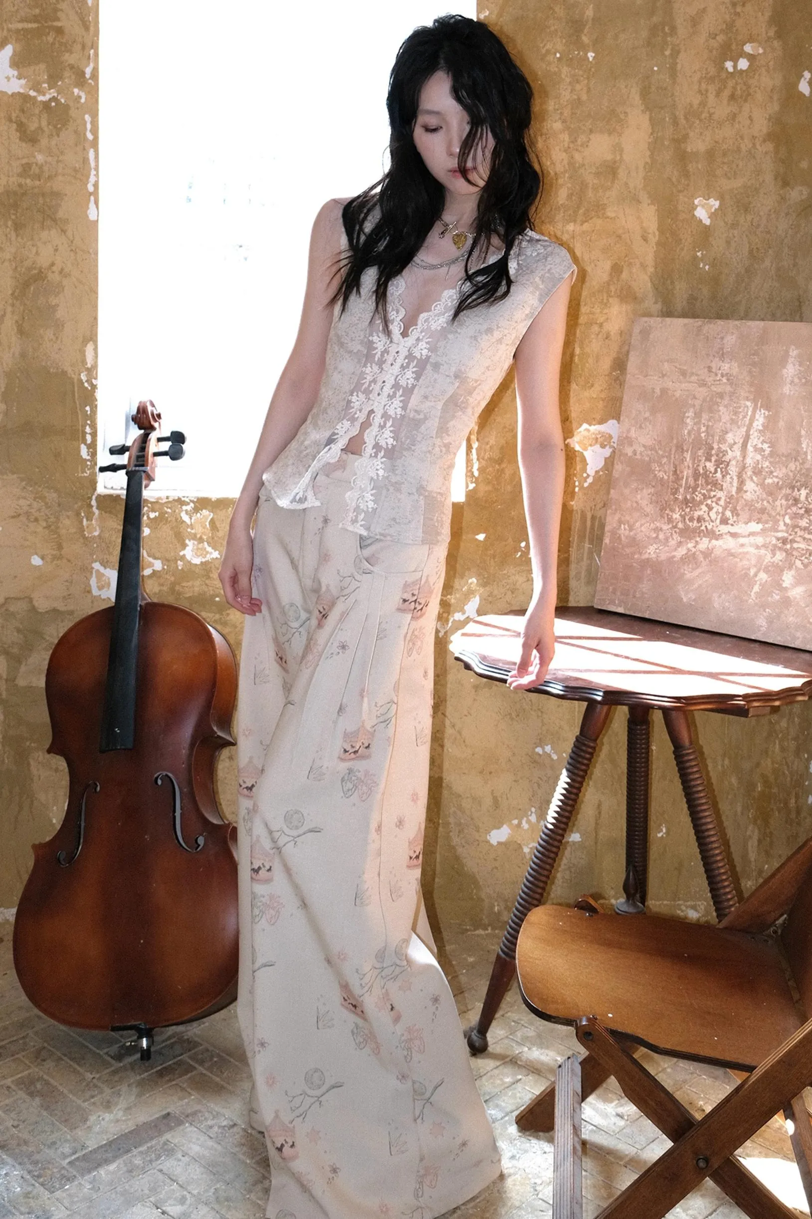 Artistic Flow Wide-Leg Pants