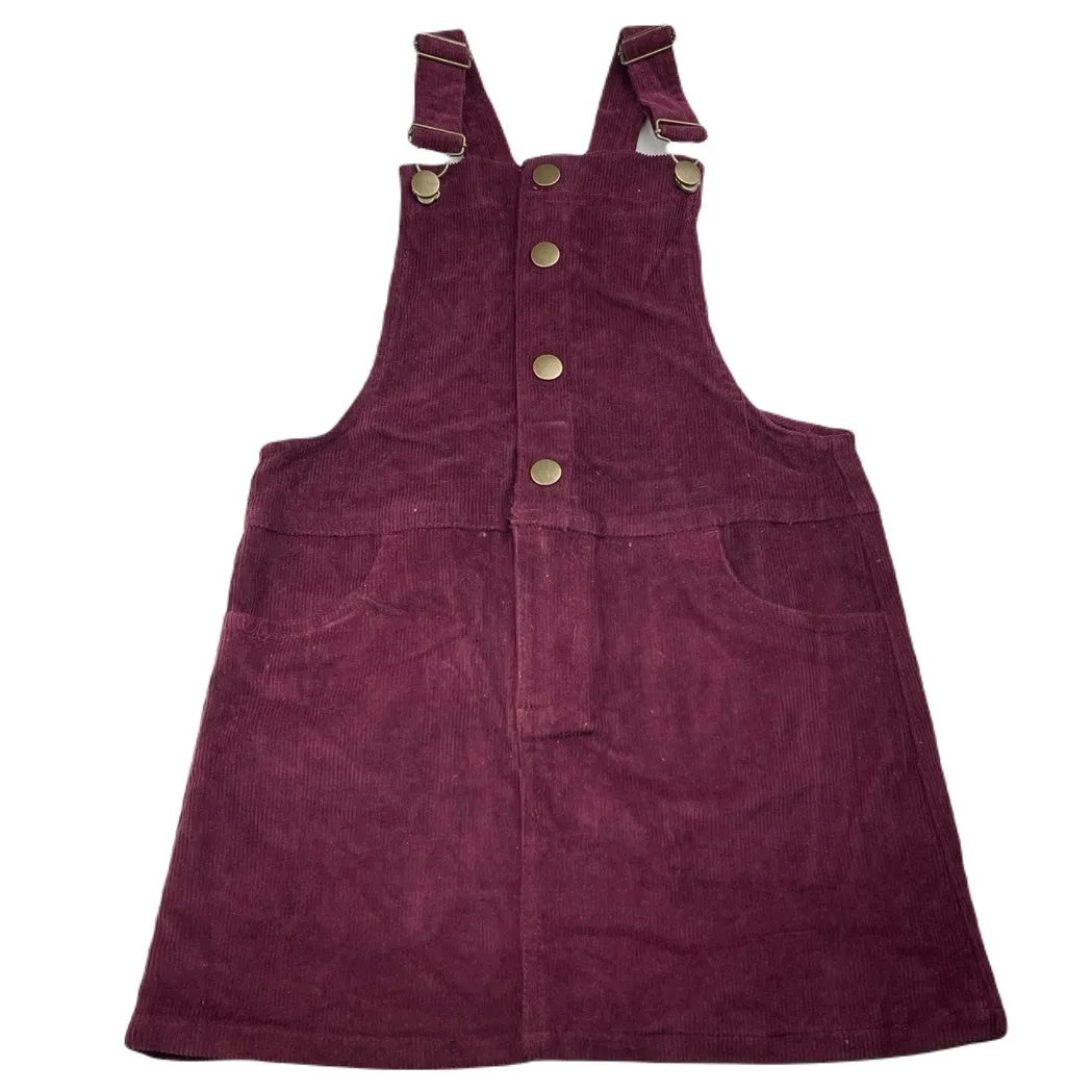 B Collection maroon stretch corduroy overalls dress / pinafore, size 10, BNWT