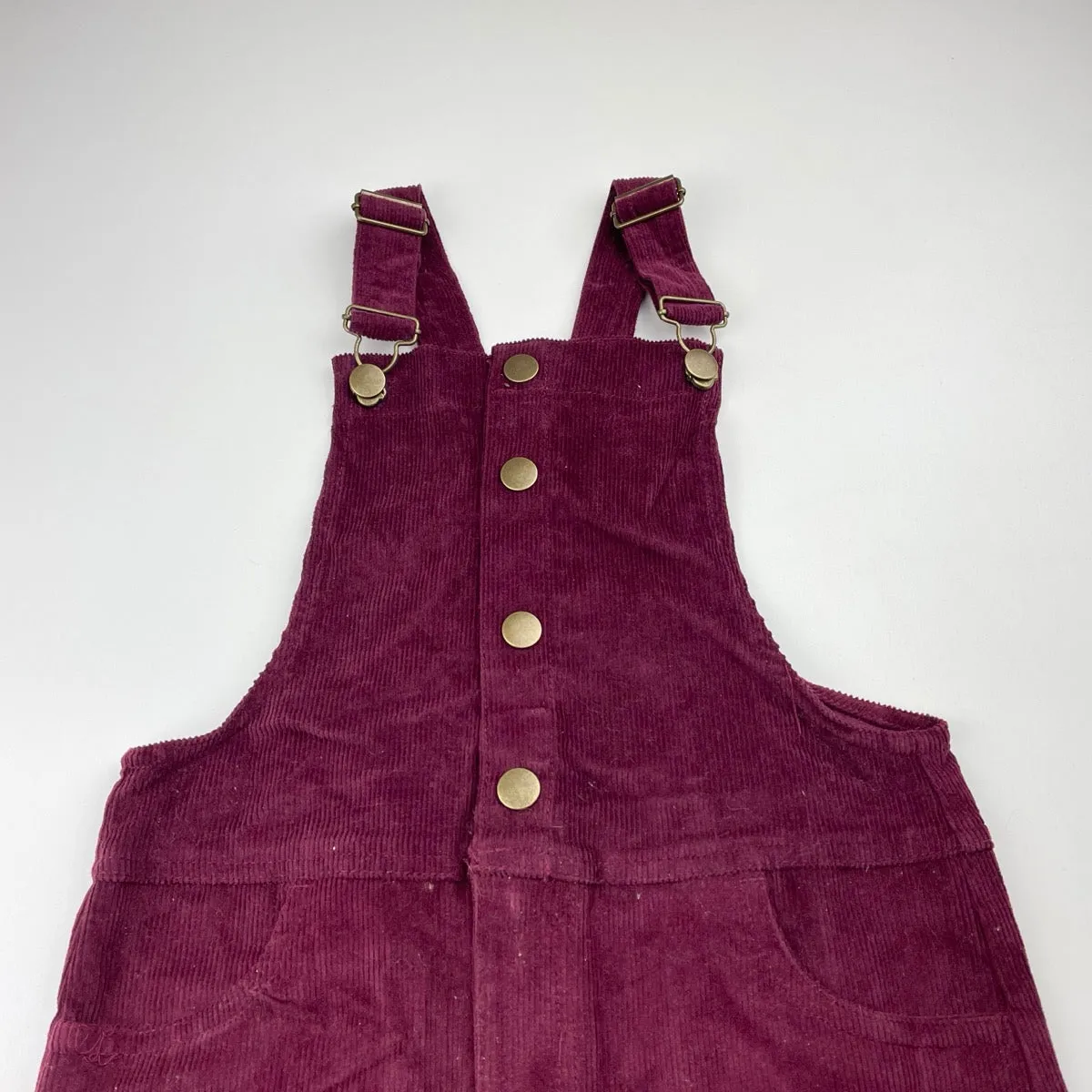 B Collection maroon stretch corduroy overalls dress / pinafore, size 10, BNWT