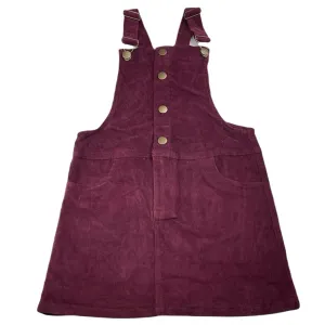 B Collection maroon stretch corduroy overalls dress / pinafore, size 10, BNWT