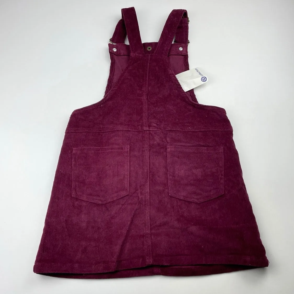 B Collection maroon stretch corduroy overalls dress / pinafore, size 10, BNWT