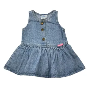Baby B'Gosh vintage denim overalls dress / pinafore, armpit to armpit: 25.5cm, Made in USA, size 12 months, Pre-loved