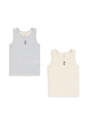 BASIC 2 PACK TANKTOP GOTS - stripe provence mix