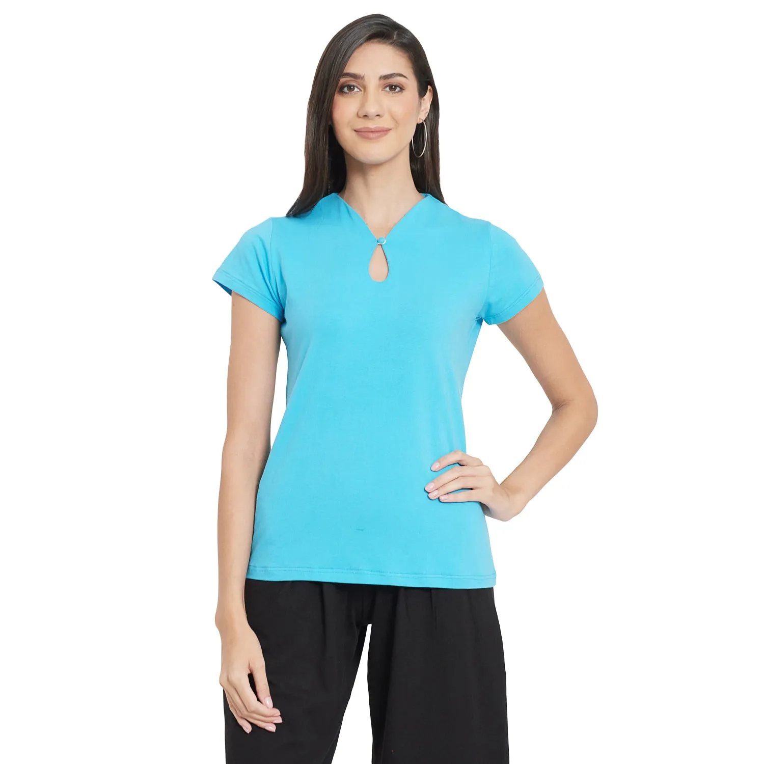 BASIC KEYHOLE NECK LINE TOP