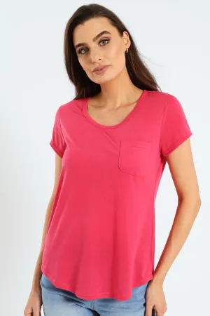 Basic Pocket Tee - Pink