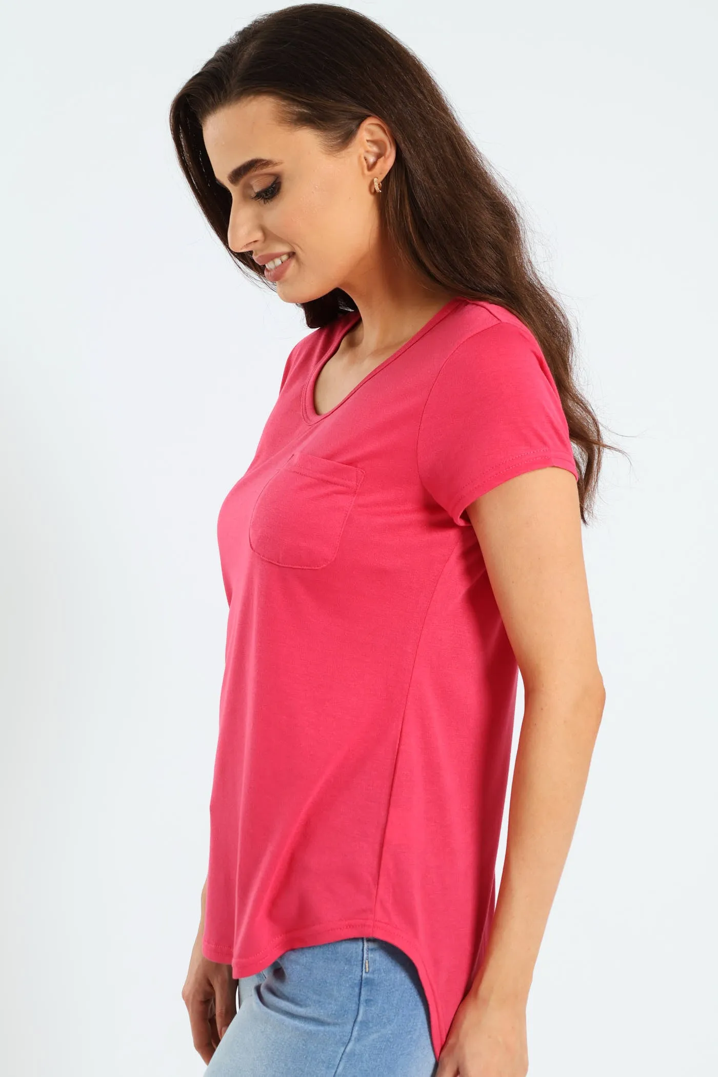 Basic Pocket Tee - Pink