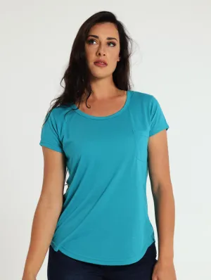 Basic Pocket Tee - Turquoise