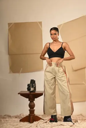 Beige Flared Pants