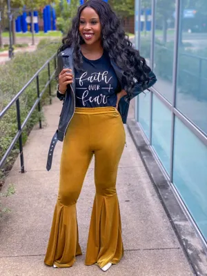 Bell Bottom Velvet Pants